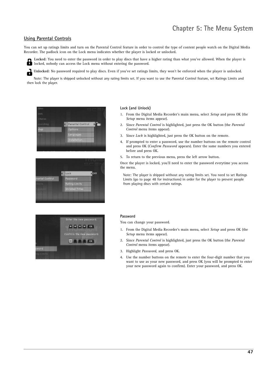 Chapter 5: the menu system | RCA DRS7000N User Manual | Page 50 / 65