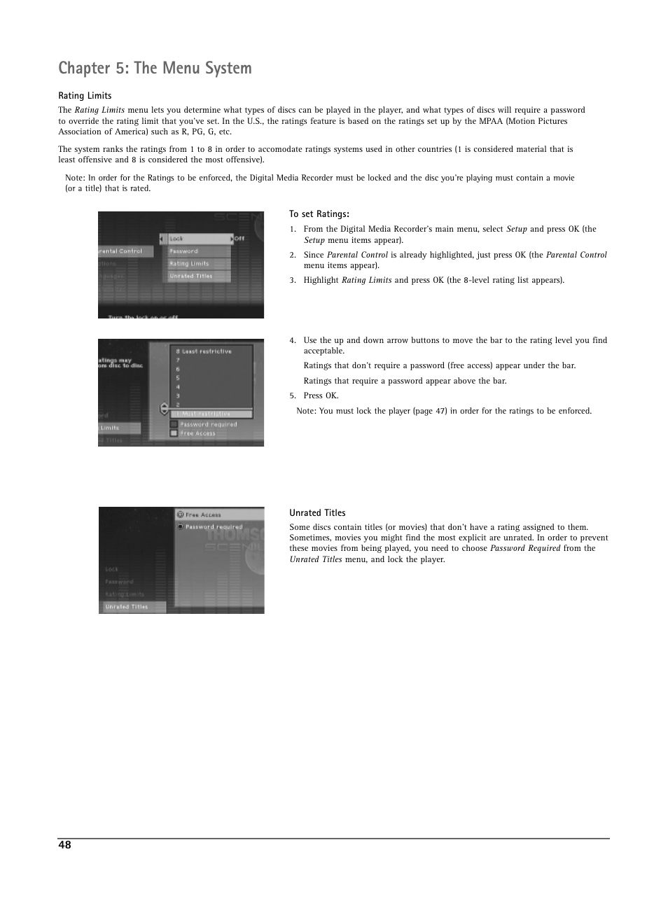 Chapter 5: the menu system | RCA DRS7000N User Manual | Page 51 / 65