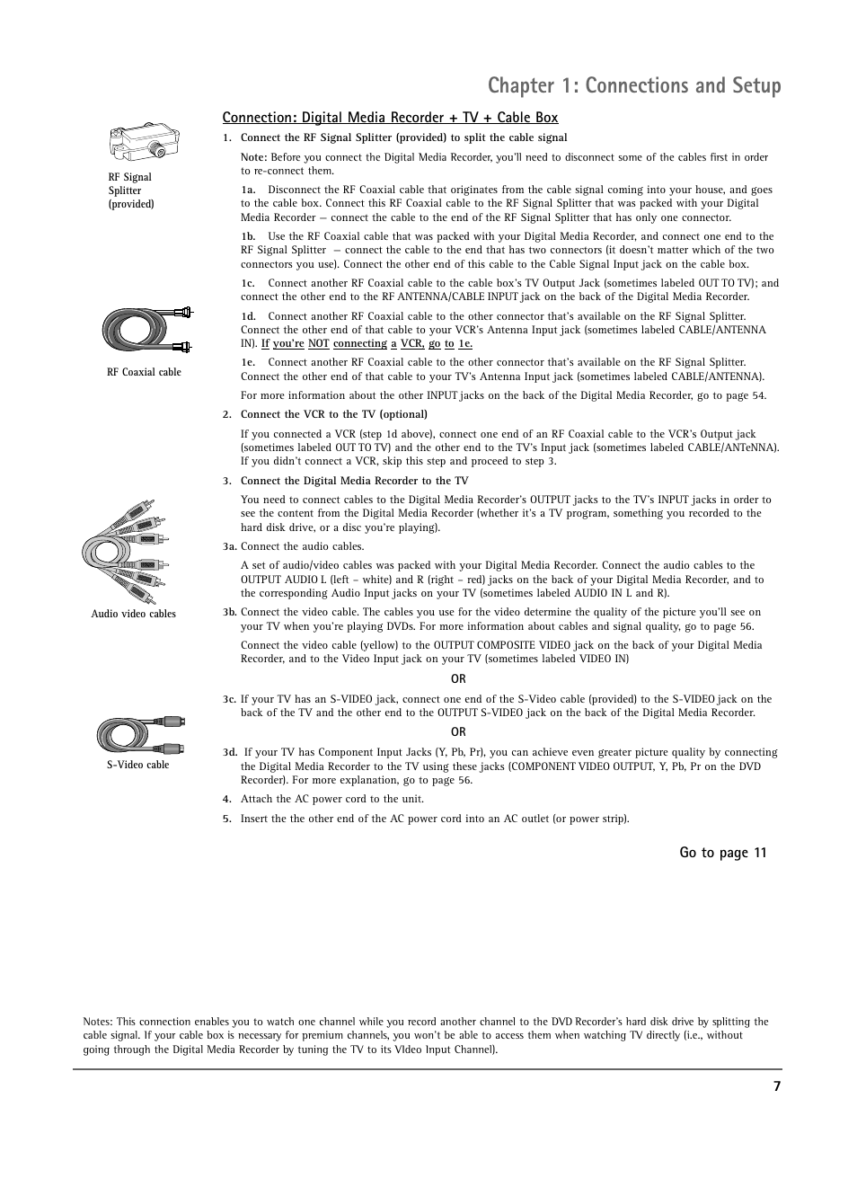 Chapter 1: connections and setup | RCA DRS7000N User Manual | Page 9 / 65