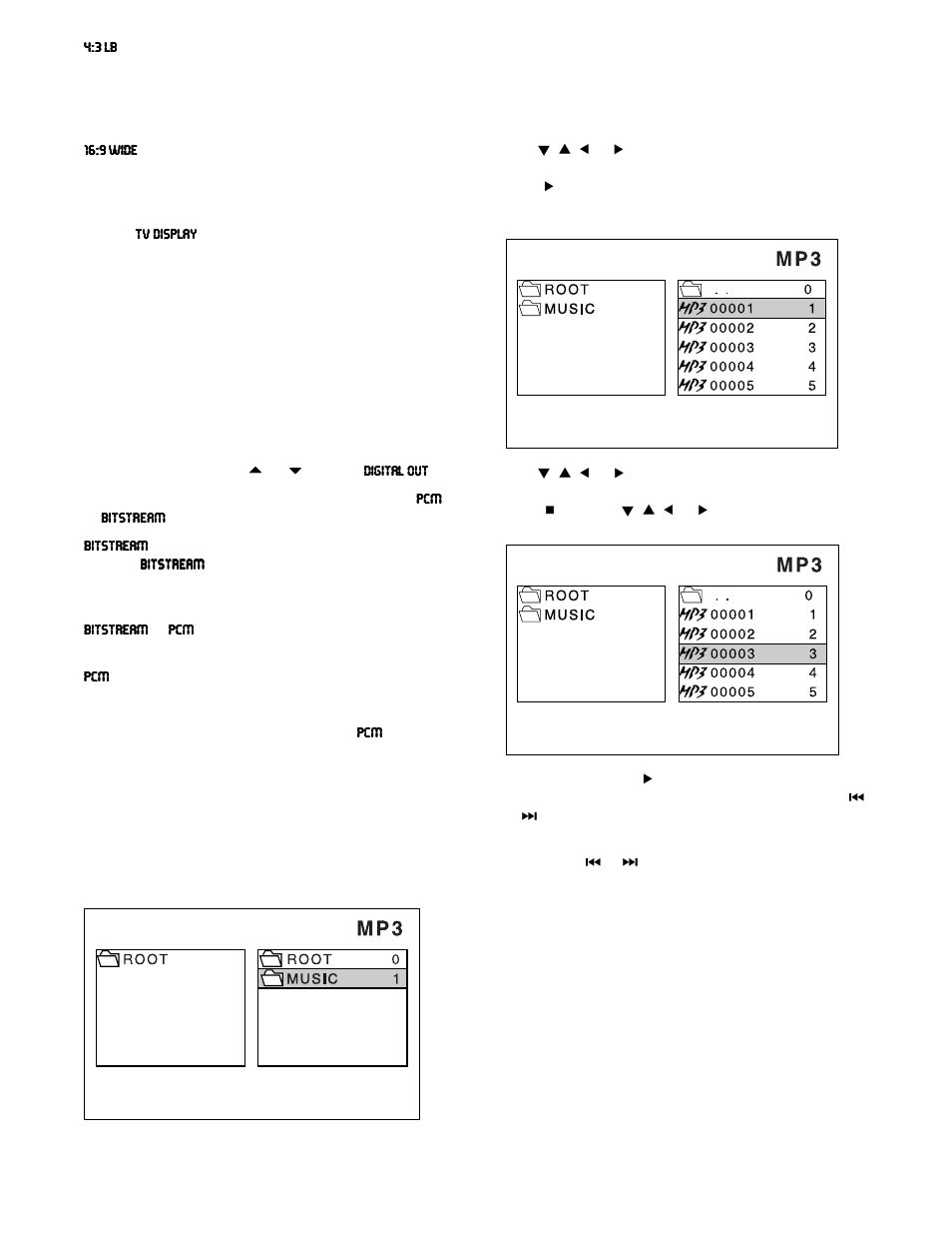 Selecting digital audio out, Playing mp3 files, Mp3 repeat play | RCA 600-Watt User Manual | Page 18 / 32