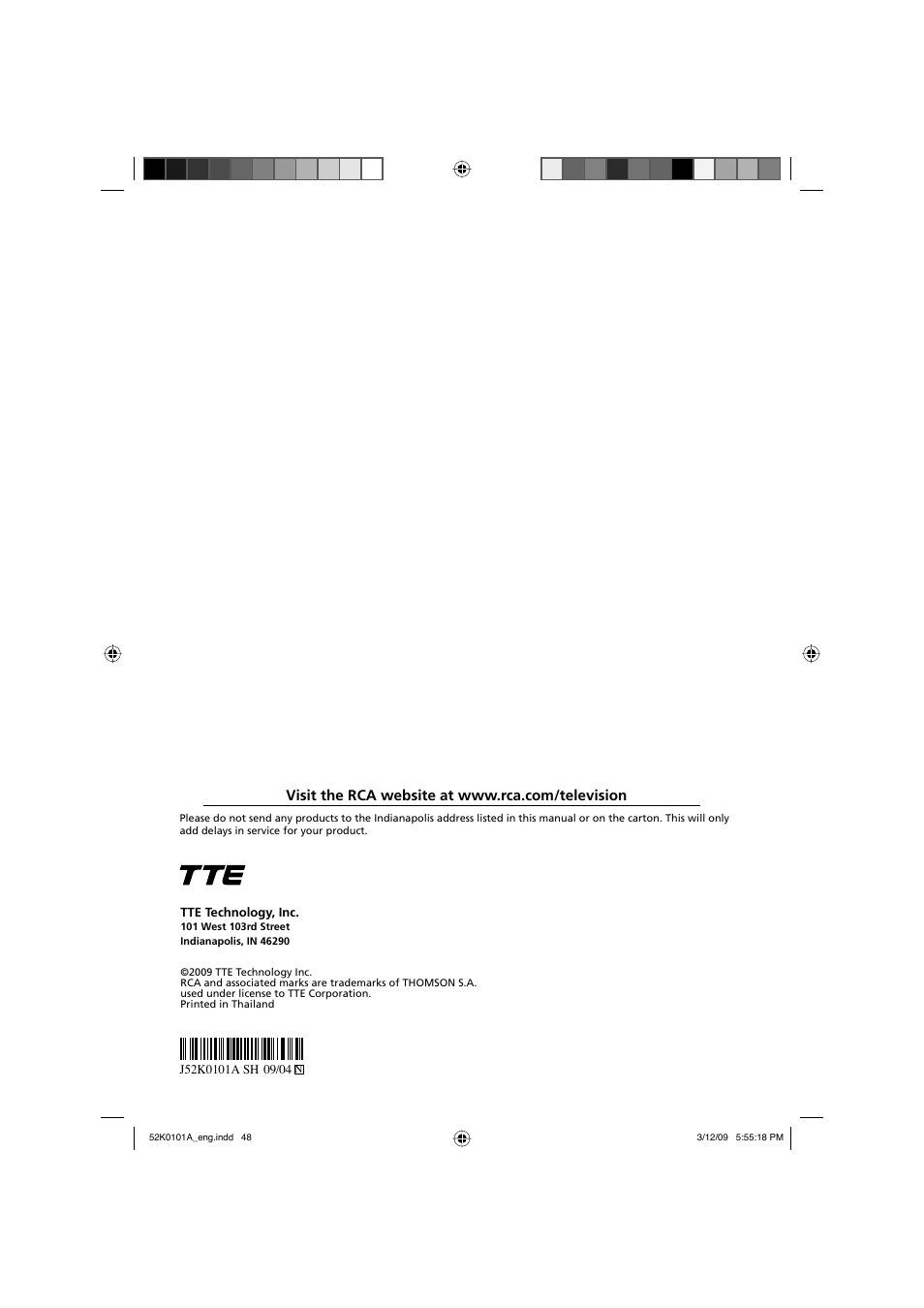 RCA L32HD35D User Manual | Page 48 / 48