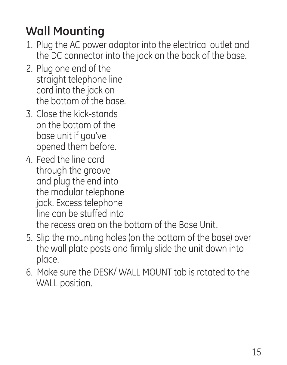 Wall mounting | RCA 29578 User Manual | Page 15 / 72