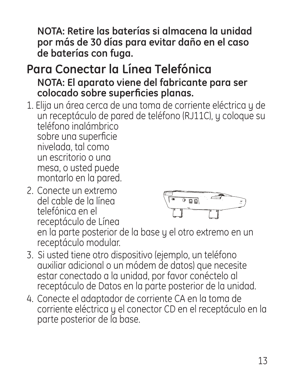 Para conectar la línea telefónica | RCA 29578 User Manual | Page 49 / 72