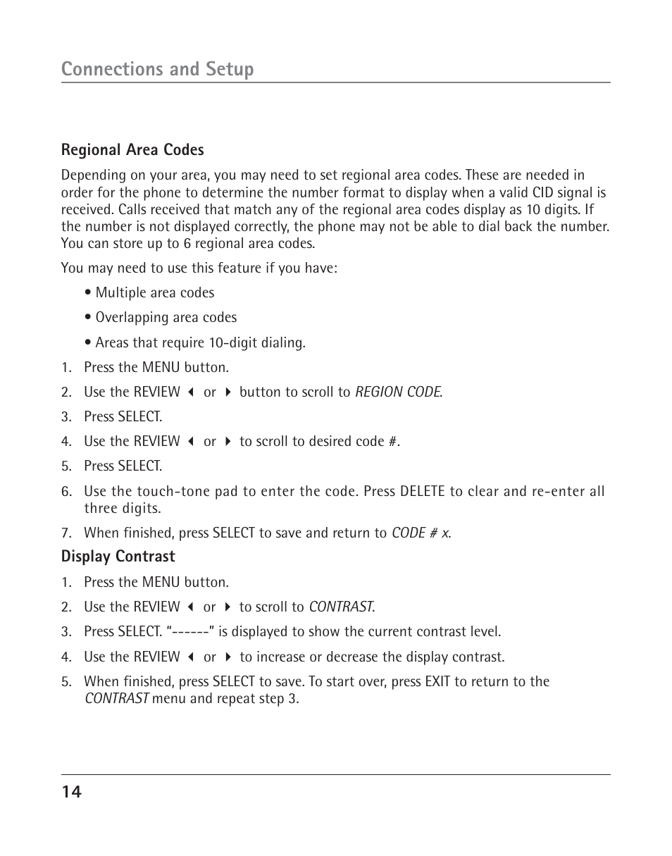 Connections and setup | RCA 25202 User Manual | Page 14 / 76