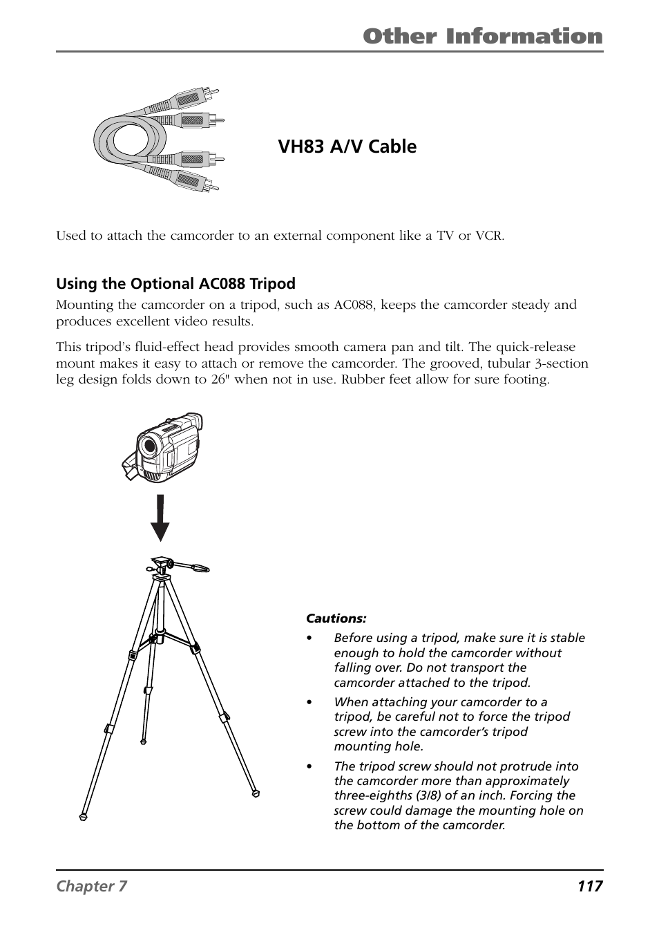Other information, Vh83 a/v cable | RCA CC6394 User Manual | Page 119 / 128