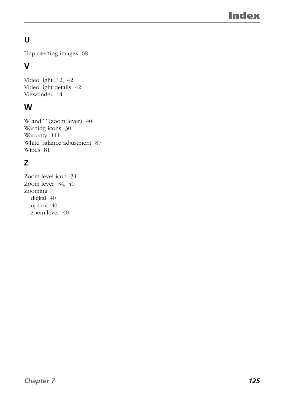 Index | RCA CC6394 User Manual | Page 127 / 128