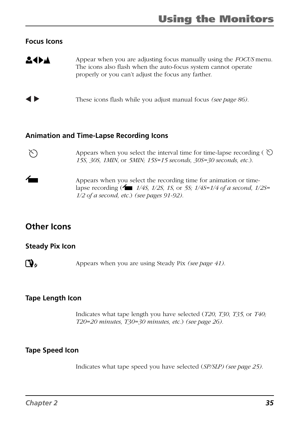 Other icons, Using the monitors | RCA CC6394 User Manual | Page 37 / 128