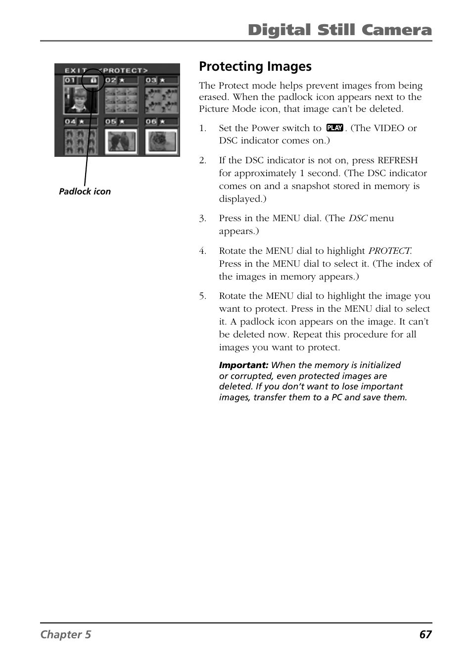 Protecting images, Digital still camera | RCA CC6394 User Manual | Page 69 / 128