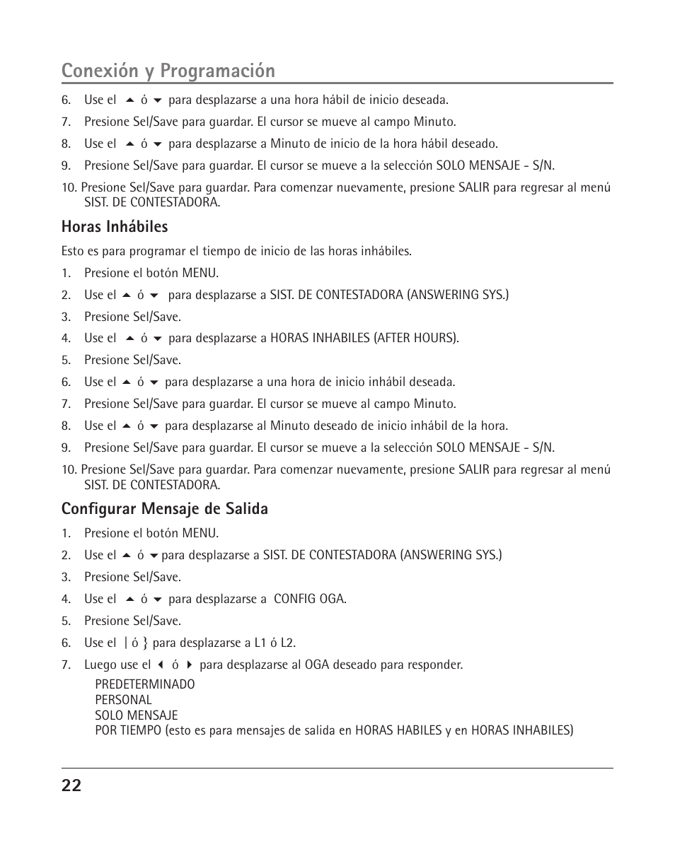 Conexión y programación | RCA 25205 User Manual | Page 23 / 96