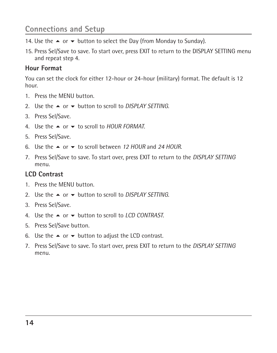 Connections and setup | RCA 25205 User Manual | Page 62 / 96