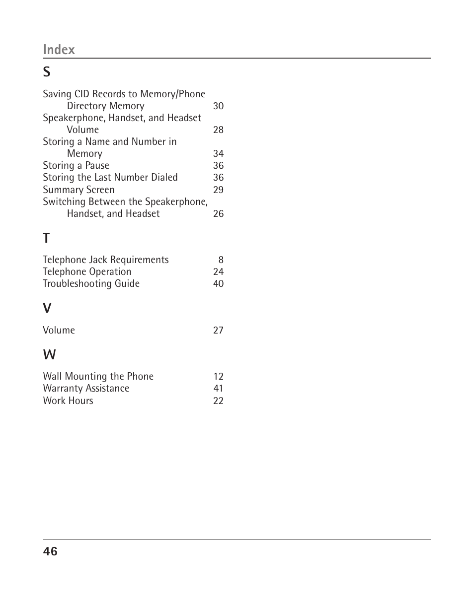 Index s | RCA 25205 User Manual | Page 94 / 96