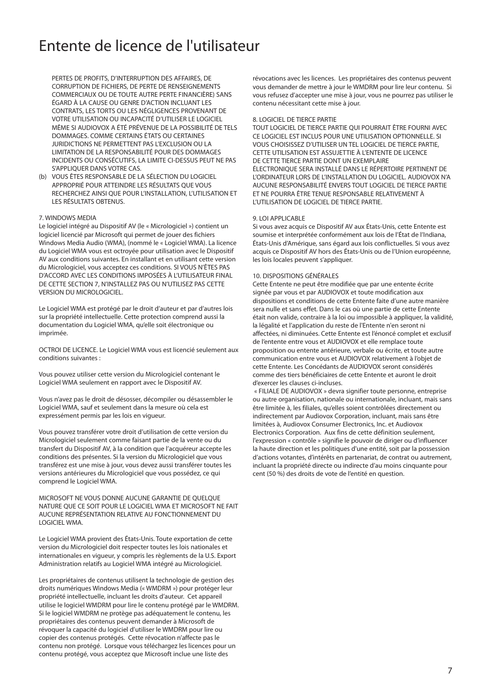 Entente de licence de l'utilisateur | RCA SLC5004 User Manual | Page 65 / 87