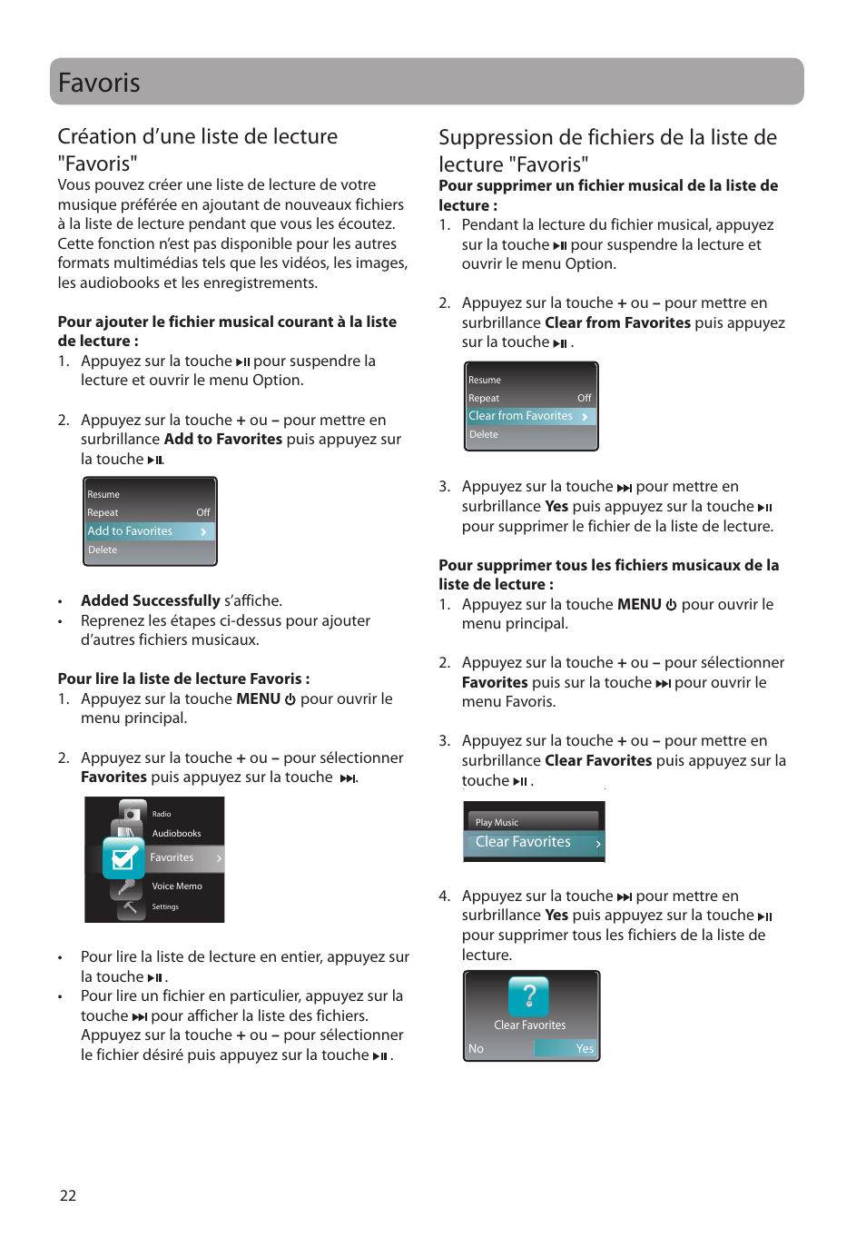 Favoris, Création d’une liste de lecture "favoris | RCA SLC5004 User Manual | Page 80 / 87