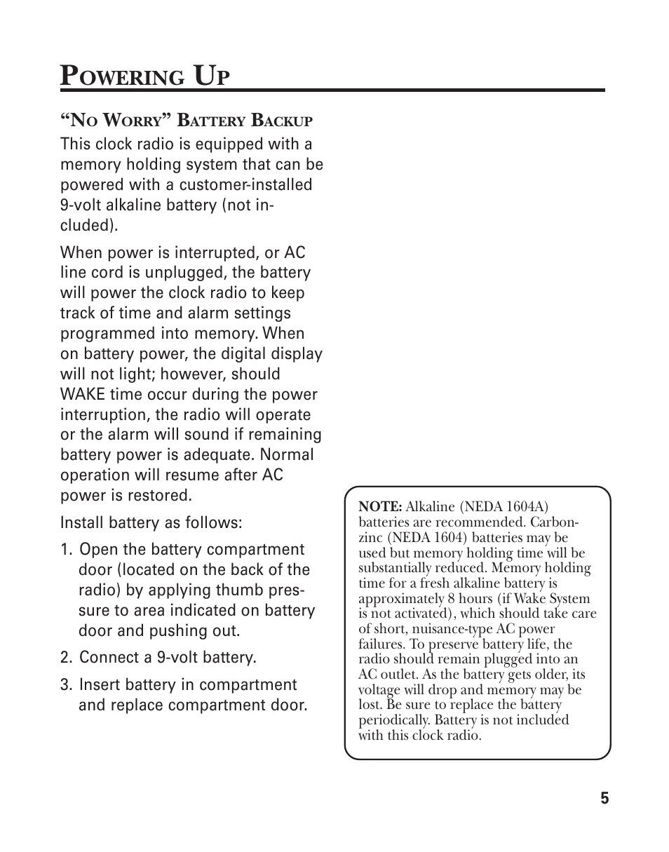 Owering | RCA 2-9291 User Manual | Page 5 / 20