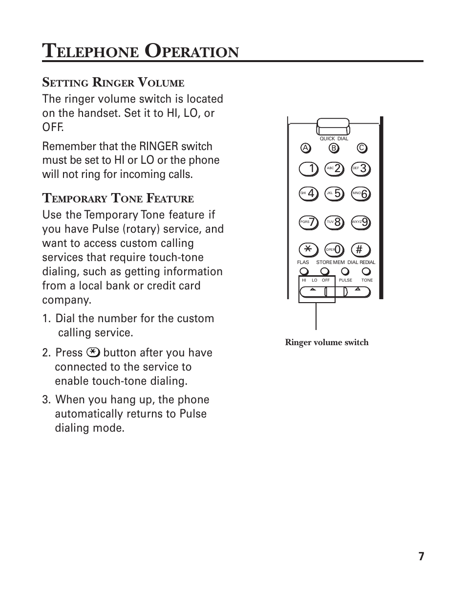 Elephone, Peration | RCA 2-9291 User Manual | Page 7 / 20