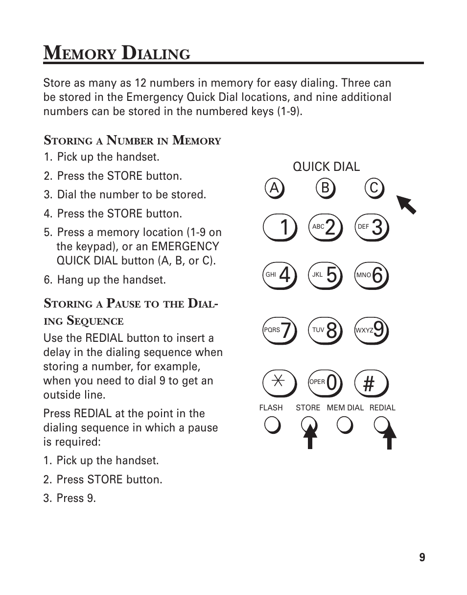 Emory, Ialing | RCA 2-9291 User Manual | Page 9 / 20