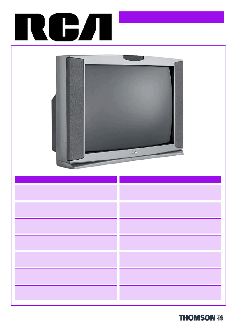 RCA F36450 User Manual | 2 pages