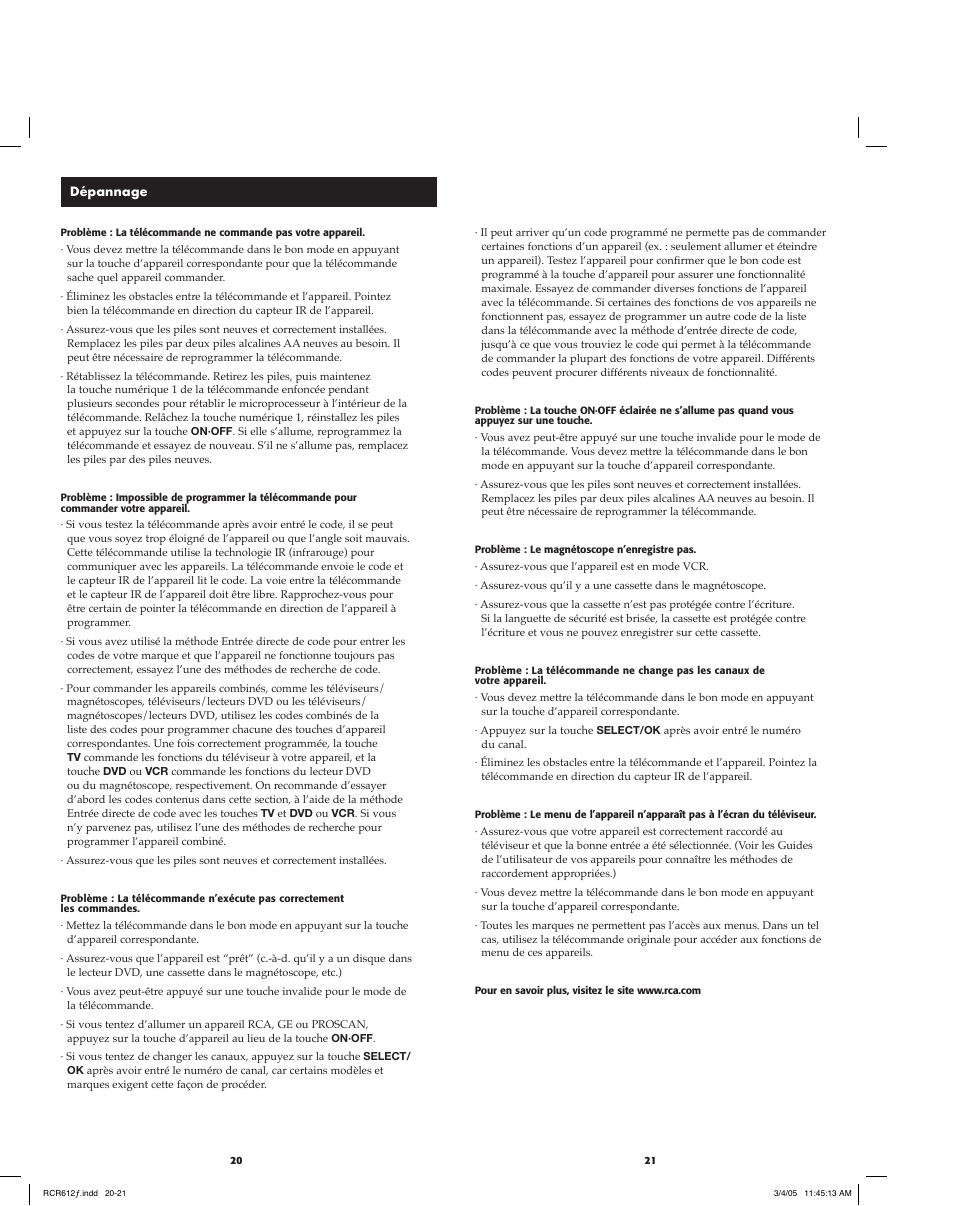 RCA RCR612 User Manual | Page 11 / 17