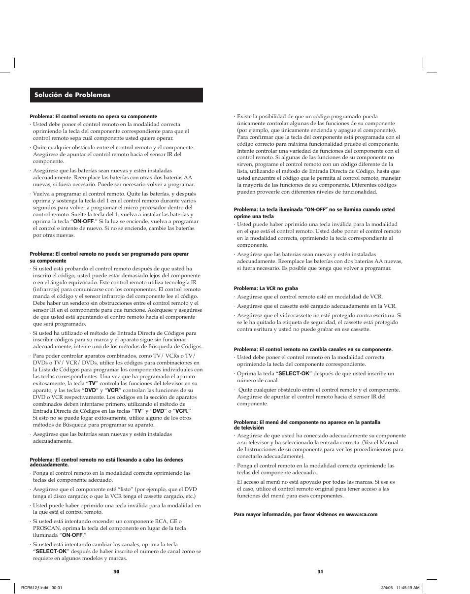 RCA RCR612 User Manual | Page 16 / 17