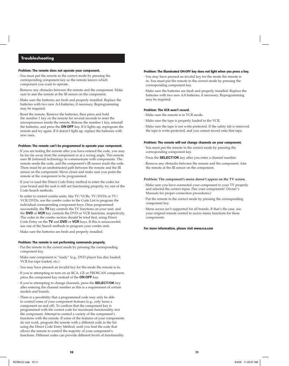 RCA RCR612 User Manual | Page 6 / 17