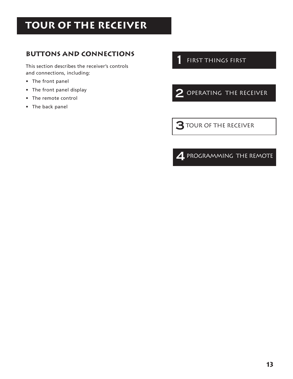 Tour of the receiver | RCA RV3693 User Manual | Page 15 / 62