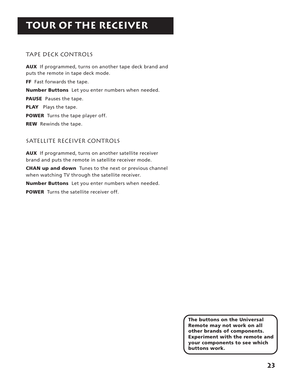 Tour of the receiver | RCA RV3693 User Manual | Page 25 / 62