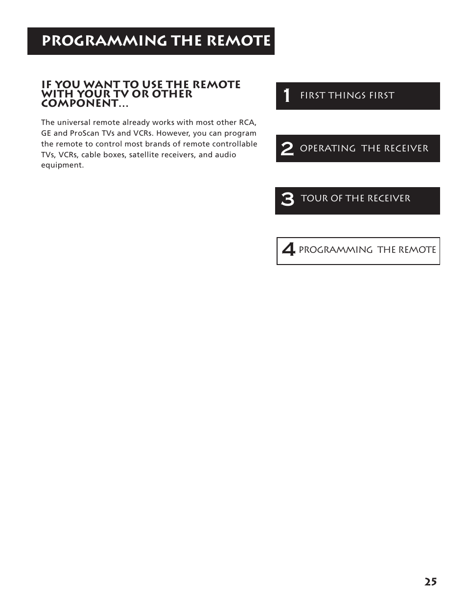 Programming the remote | RCA RV3693 User Manual | Page 27 / 62