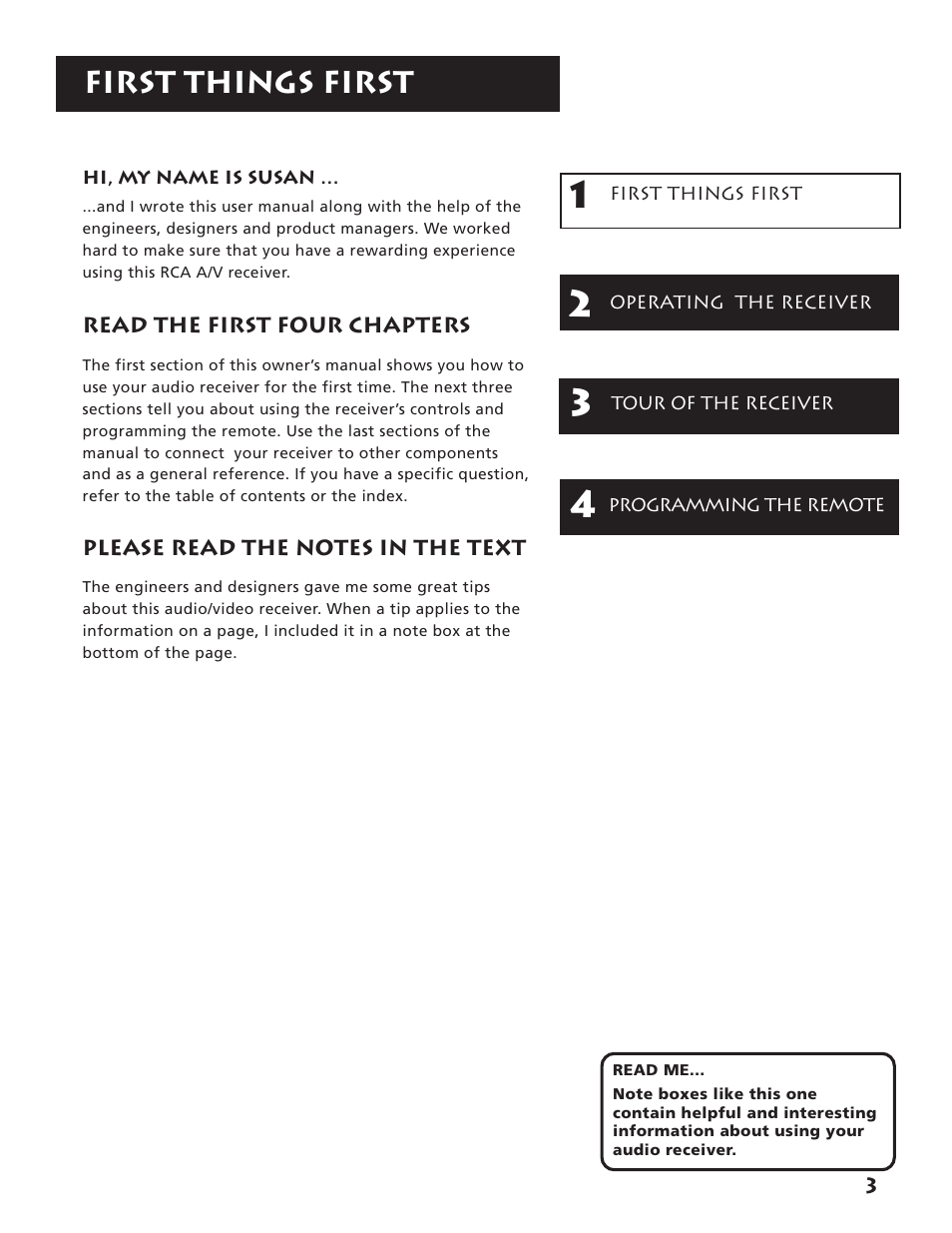 First things first | RCA RV3693 User Manual | Page 5 / 62