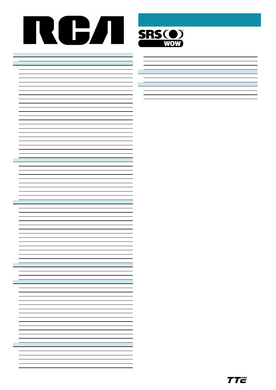 L32w11, Technical specifications | RCA L32W11 User Manual | Page 2 / 2