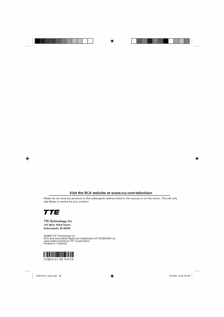 RCA LCD L26HD35D User Manual | Page 46 / 46