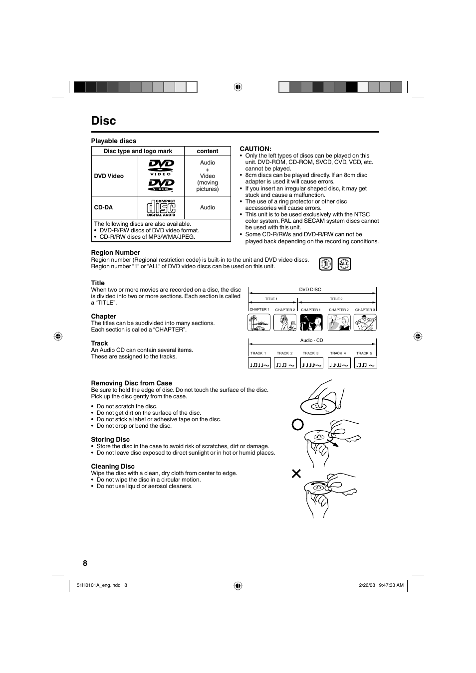 Disc | RCA L22HD32D User Manual | Page 8 / 44