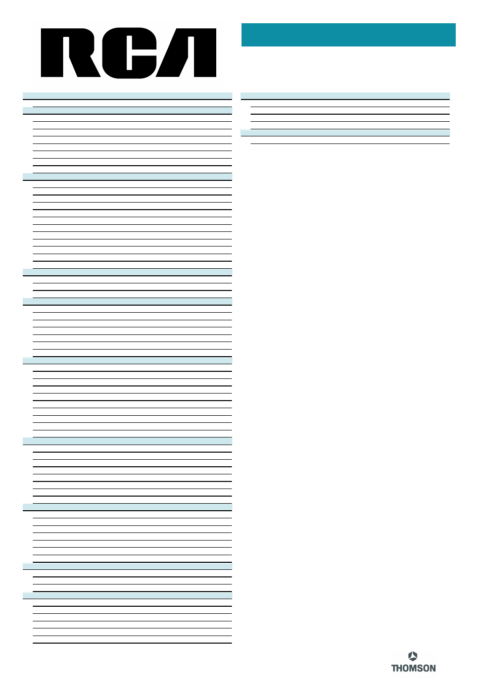 Technical specifications | RCA 27F501TDV User Manual | Page 2 / 2