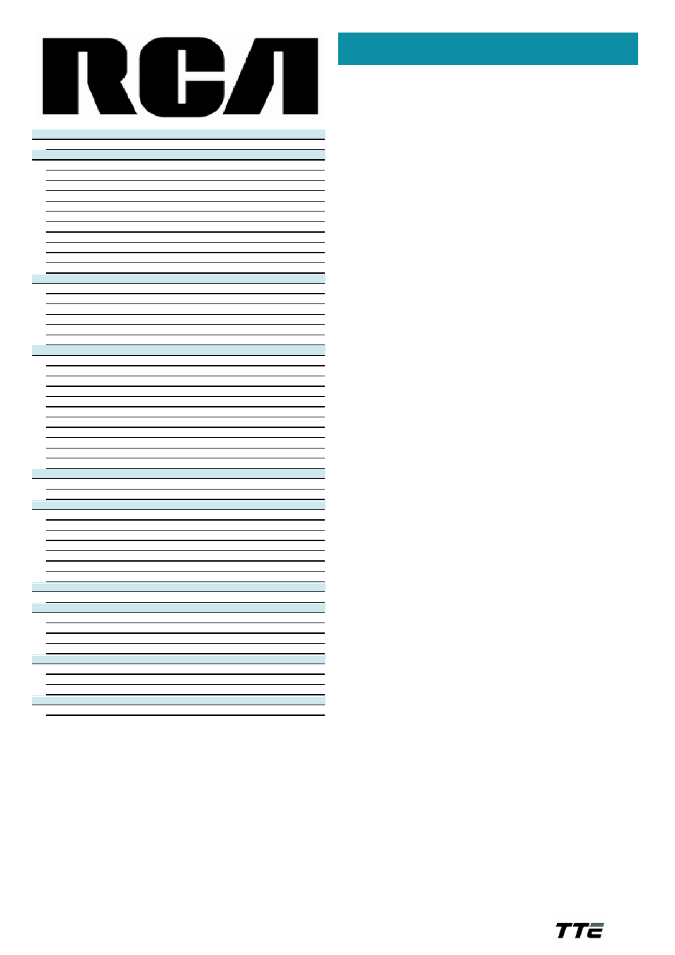 Technical specifications | RCA 32V430T User Manual | Page 2 / 2