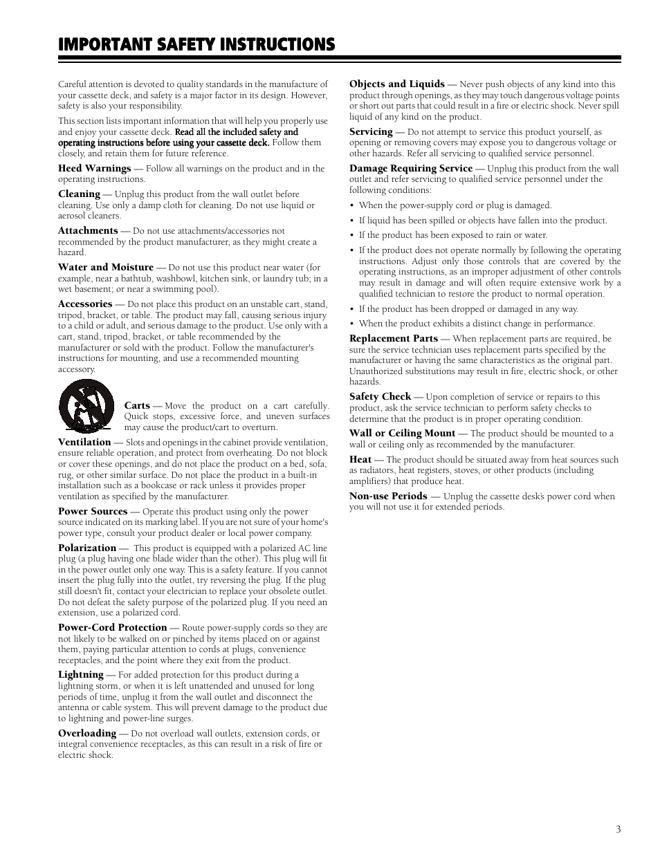 RCA DUAL CASSETTE DUBBING DECK SCT-550 User Manual | Page 3 / 12