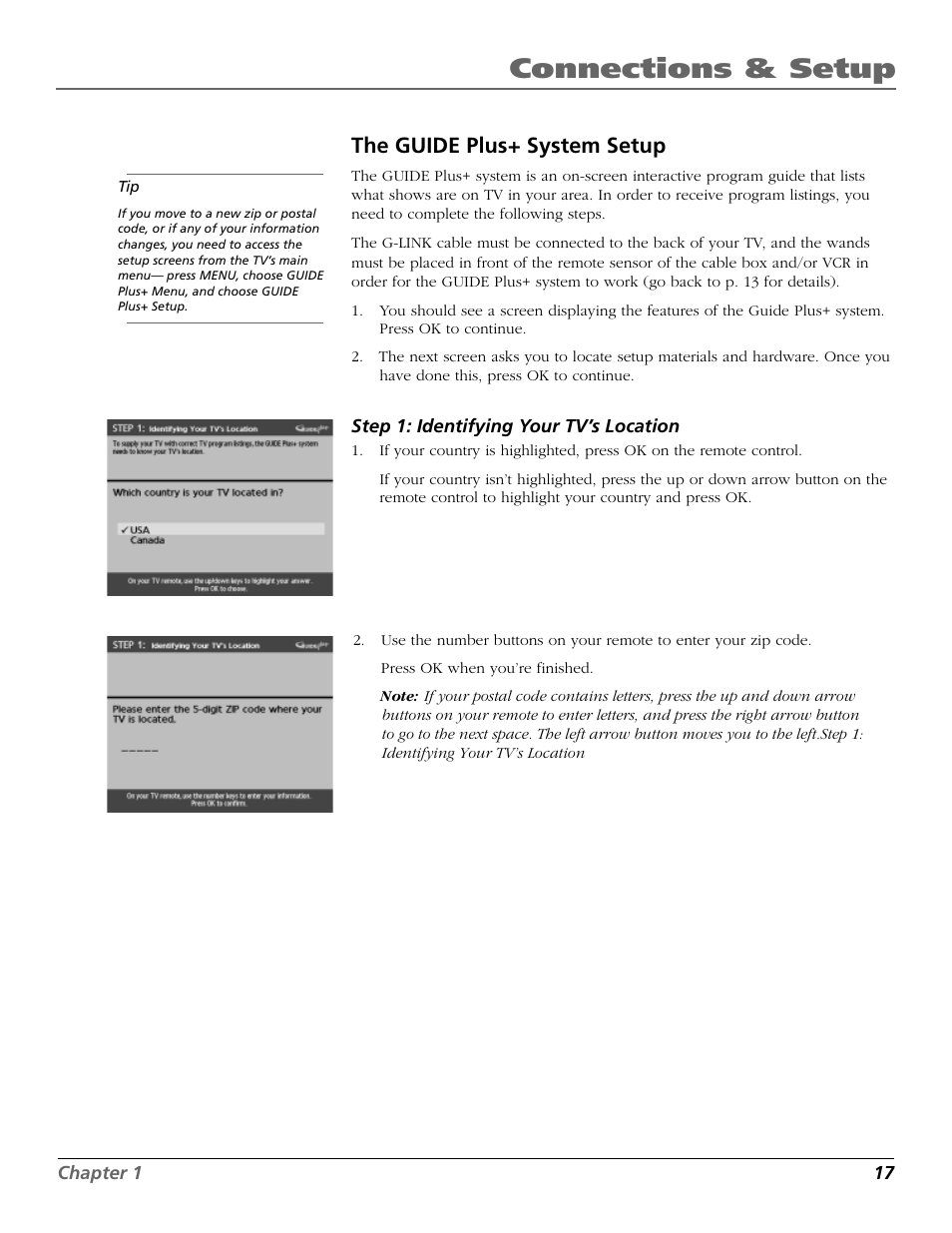 Connections & setup, The guide plus+ system setup | RCA 15634620 User Manual | Page 19 / 64
