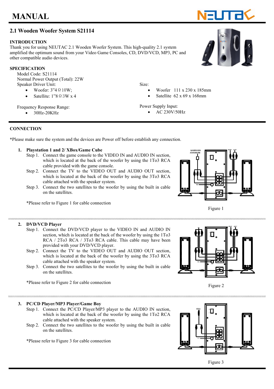 RCA S21114 User Manual | 2 pages