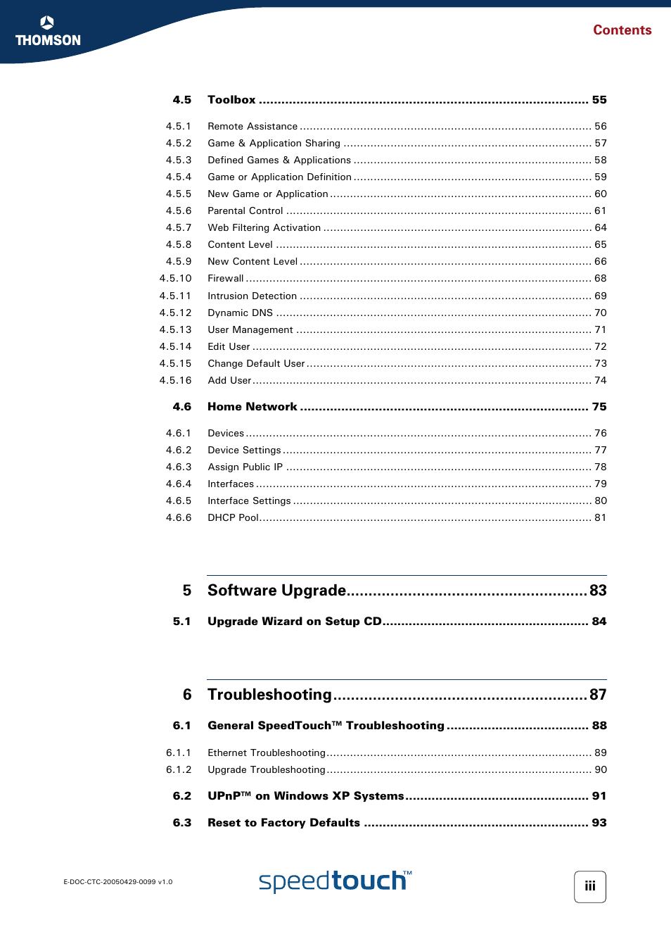 RCA SpeedTouch 536 User Manual | Page 7 / 104