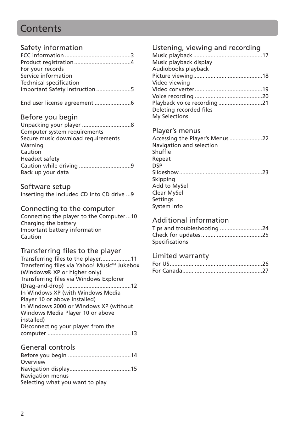 RCA M4018 User Manual | Page 2 / 28