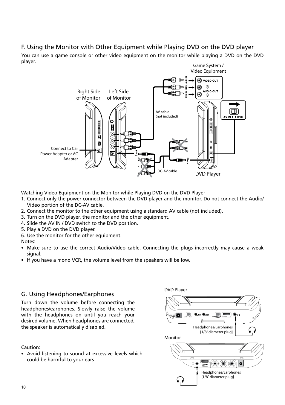 G. using headphones/earphones | RCA DRC6379T User Manual | Page 14 / 28