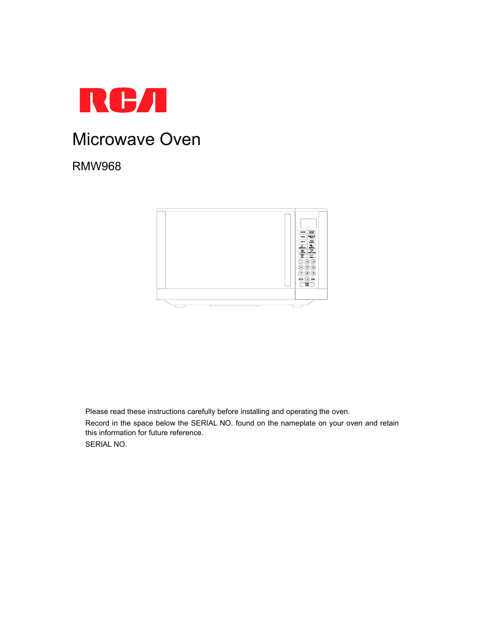 RCA RMW968 User Manual | 13 pages