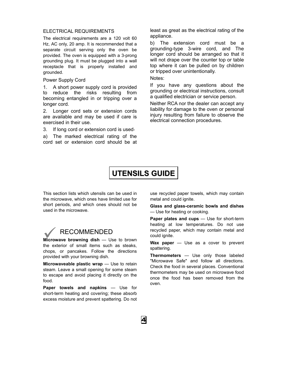 RCA RMW968 User Manual | Page 5 / 13