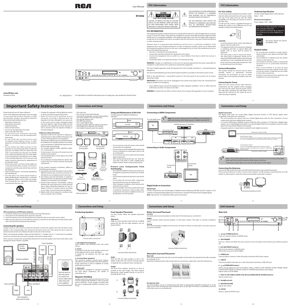 RCA RT2906 User Manual | 2 pages