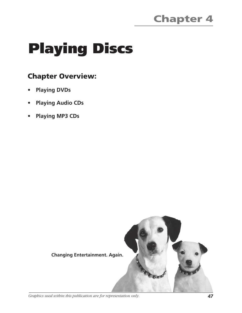 Playing discs, Chapter 4 | RCA B27TF680 User Manual | Page 49 / 84