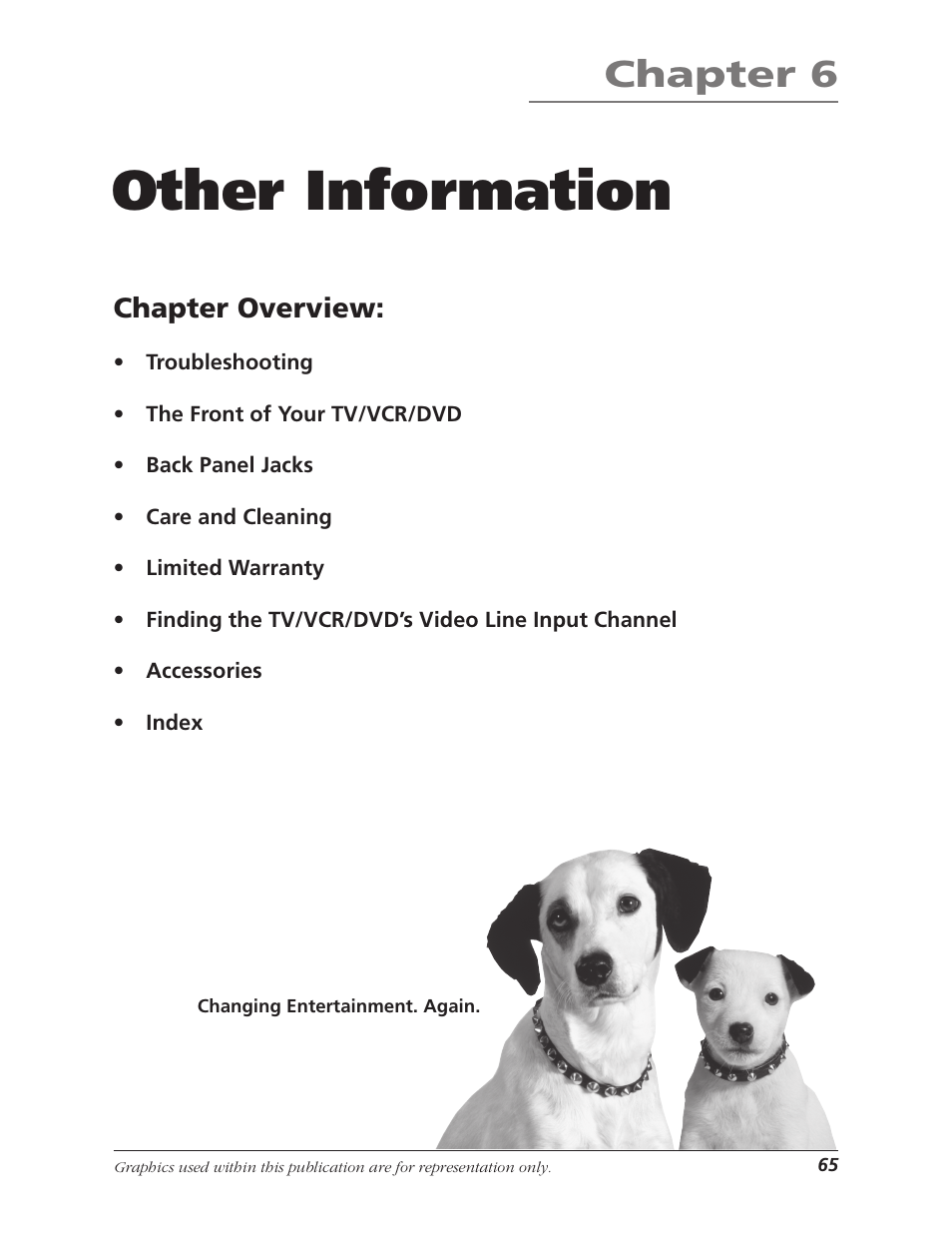 Other information, Chapter 6, Chapter overview | RCA B27TF680 User Manual | Page 67 / 84