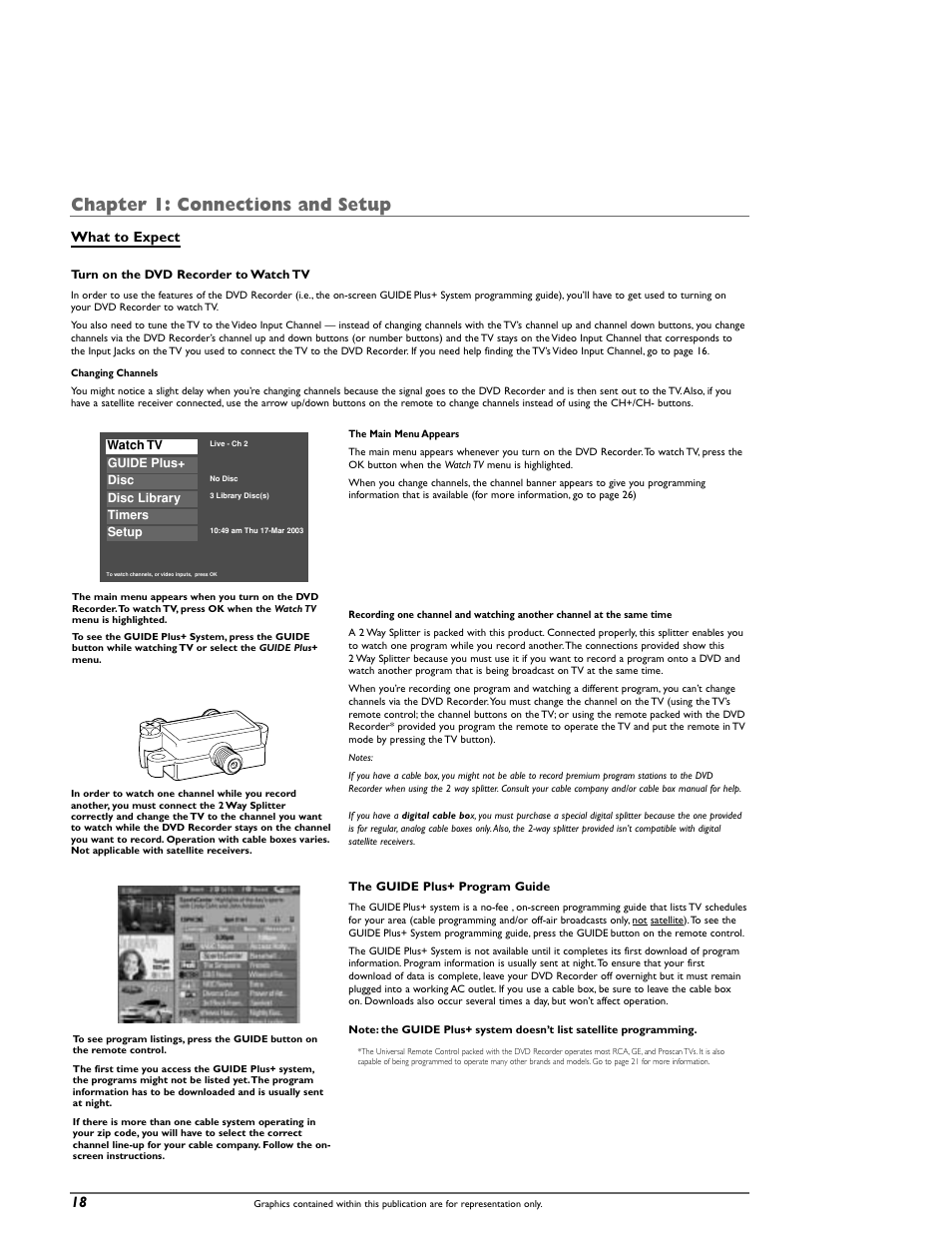 Chapter 1: connections and setup, What to expect | RCA DRC8000N User Manual | Page 20 / 64