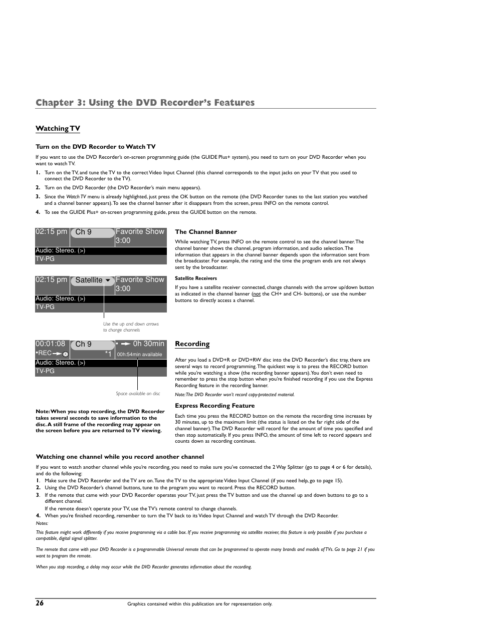 Chapter 3: using the dvd recorder’s features | RCA DRC8000N User Manual | Page 28 / 64