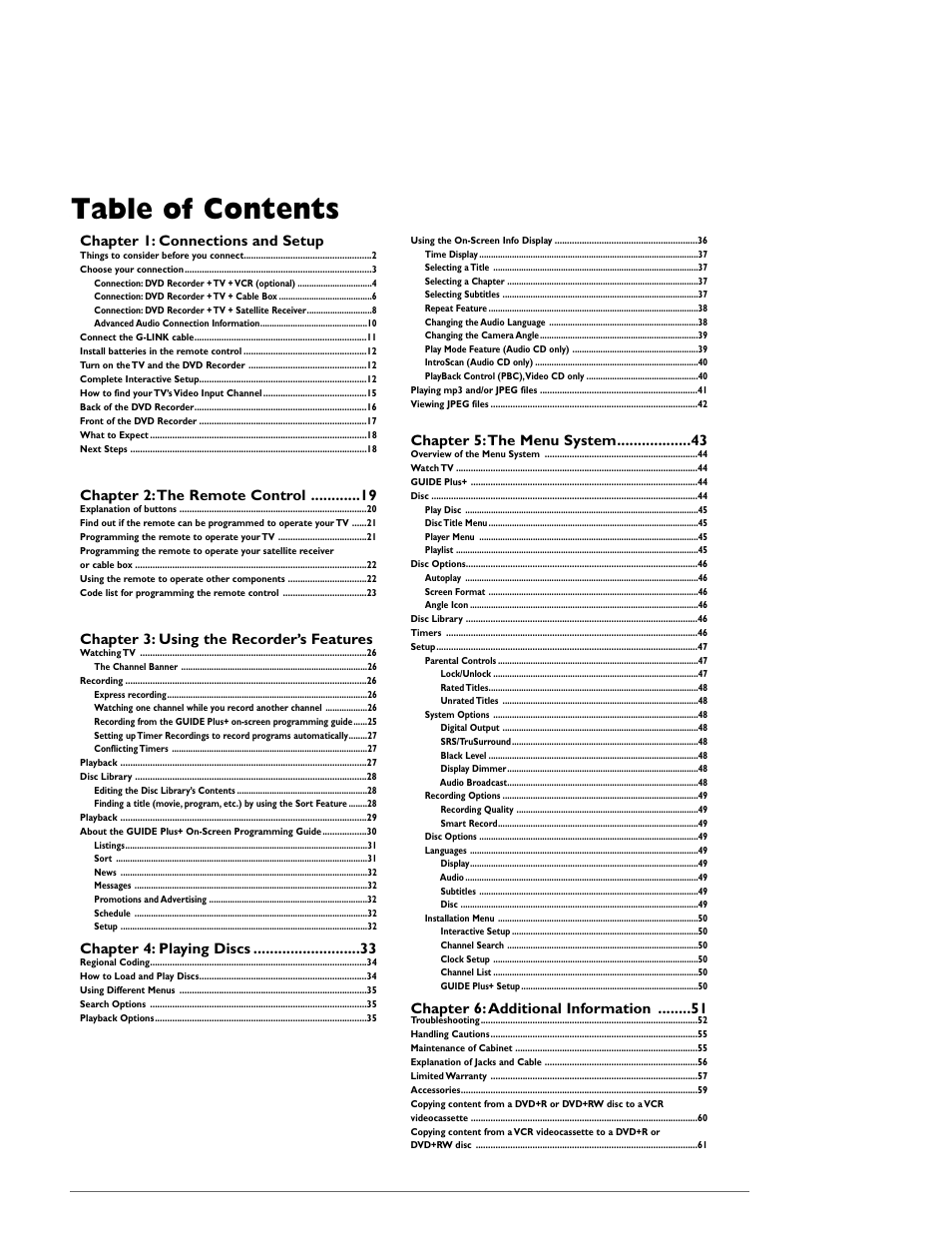 RCA DRC8000N User Manual | Page 3 / 64