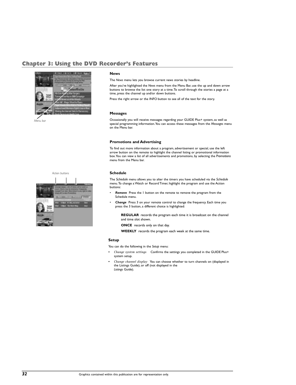 Chapter 3: using the dvd recorder’s features | RCA DRC8000N User Manual | Page 34 / 64