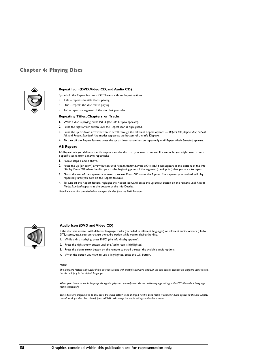 Chapter 4: playing discs | RCA DRC8000N User Manual | Page 40 / 64