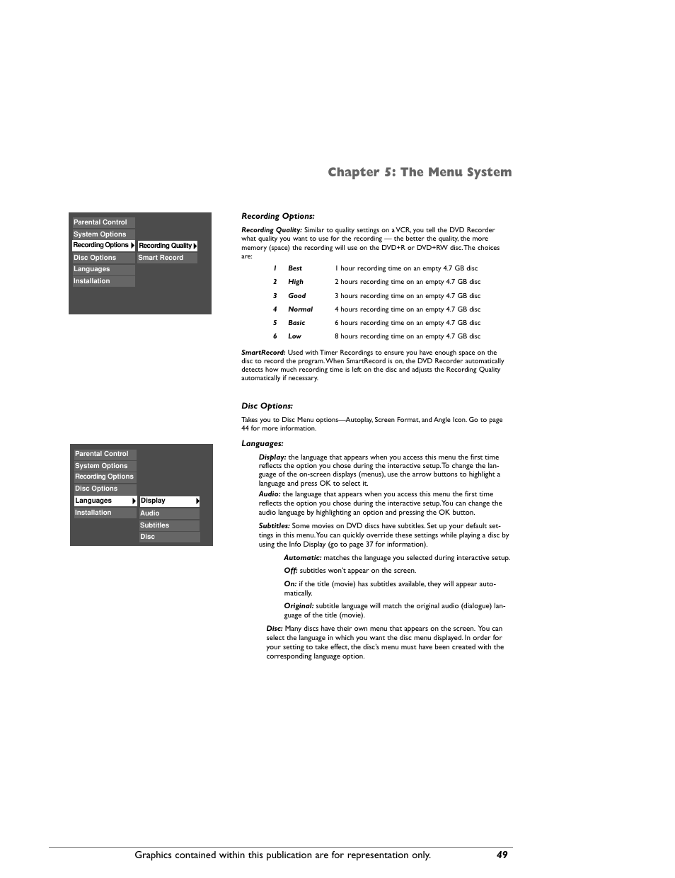 Chapter 5: the menu system | RCA DRC8000N User Manual | Page 51 / 64